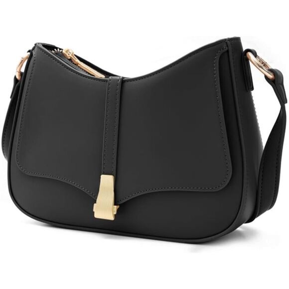 Crescent Shoulder Bag for Women, Black - Picture 1 of 6